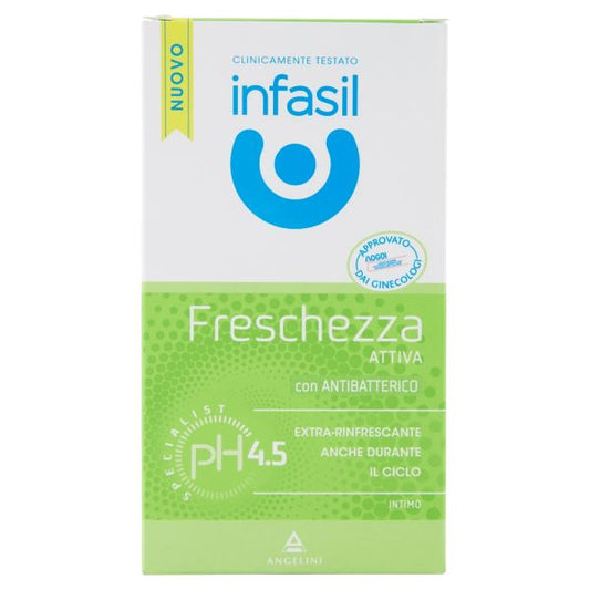 4x Infasil detergenti Intimo Freschezza Attiva, detergente intimo fresco attivo 200 ml