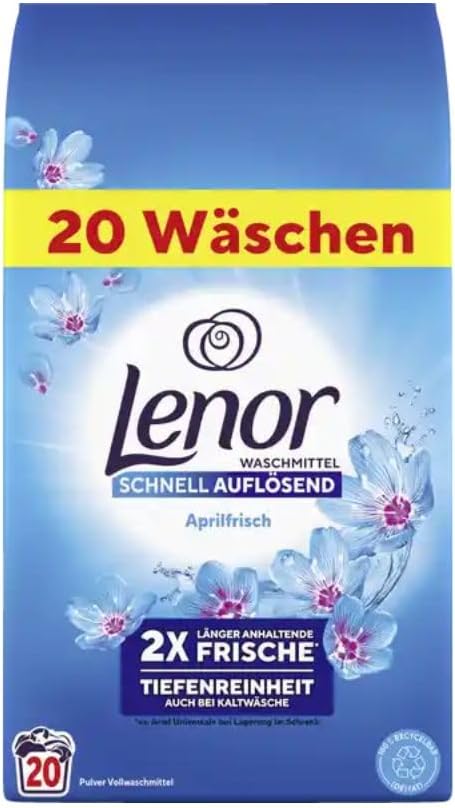 Lenor Detersivo in polvere, detergente fresco aprile, 20 lavaggi