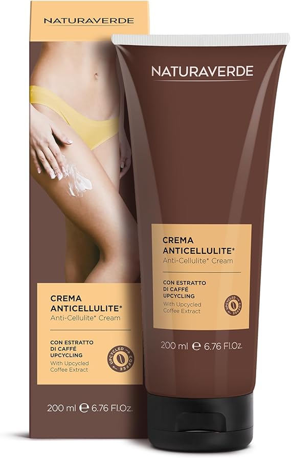 NATURAVERDE | Crema Anticellulite con Estratto di Caffè Upcycling, Effetto Intensivo, Drena i Liquidi, Rigenera la Pelle, 200 ml