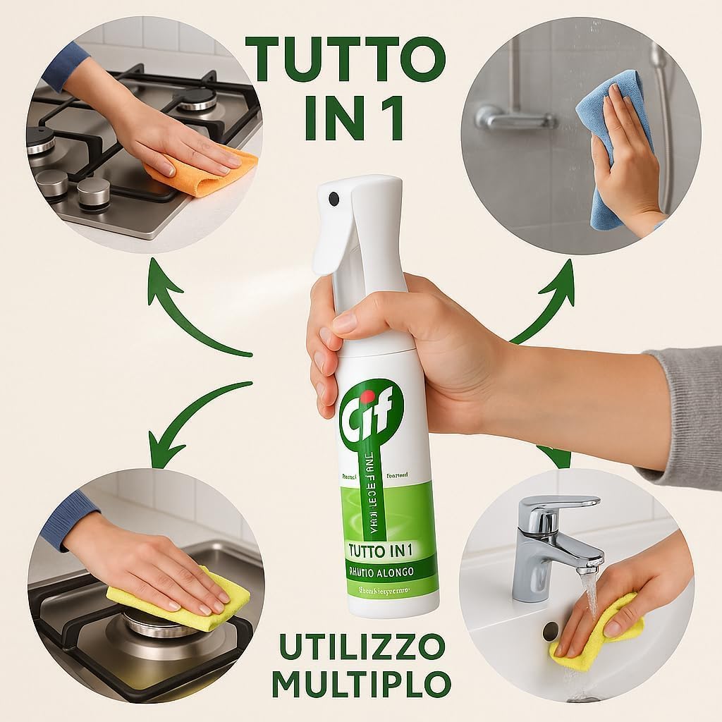 Cif Infinite Clean Spray Multiuso lime e Fiori Bianchi con Probiotici 280ml