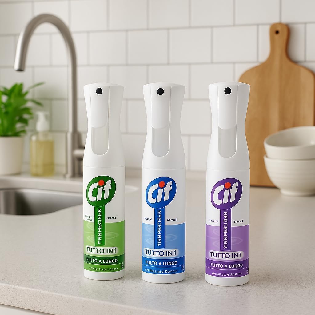 3 CIF Infinite Clean Spray Multiuso Con Probiotici, Detergente Superfici, Per Cif 280 Ml