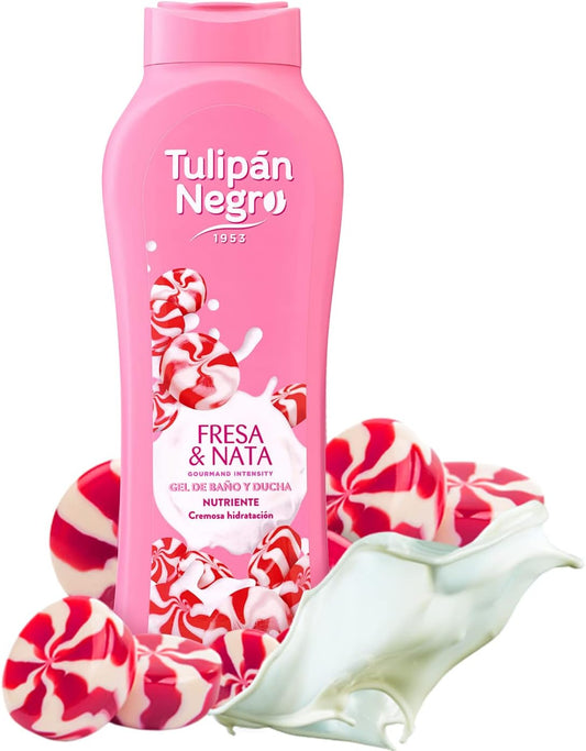 Tulipan nero, gel da bagno fresa e nata, morbido idrato, 650 ml