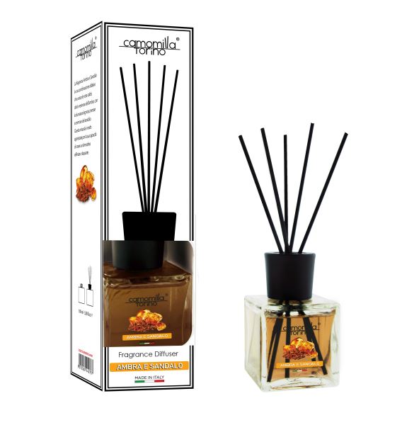 DIFFUSORE CUBO 200ML AST CAM AMBRA E SANDALO