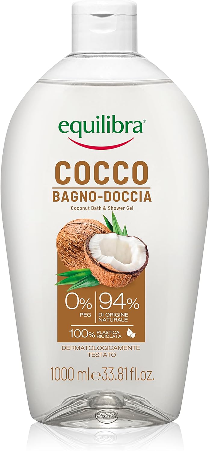 Equilibra Corpo, Cocco Bagno-Doccia, Bagno-Doccia Cocco Delicato ad Azione Detergente e Nutriente