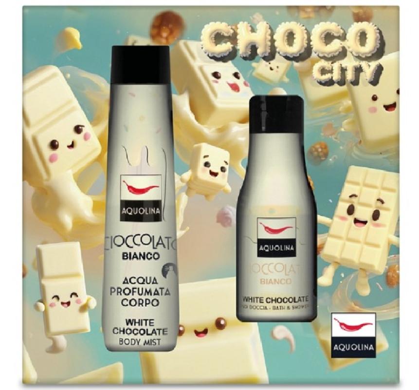 AQUOLINA CHOCO CITY COFFRET A/P 150ML+S/G 125ML CIOCCOLATO BIANCO