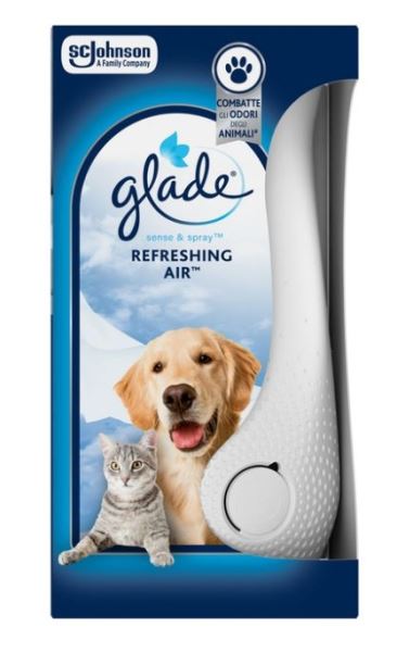GLADE PET SENSE & SPRAY AUTOMATIC BASE+RIC.REFRESHING AIR 18ML