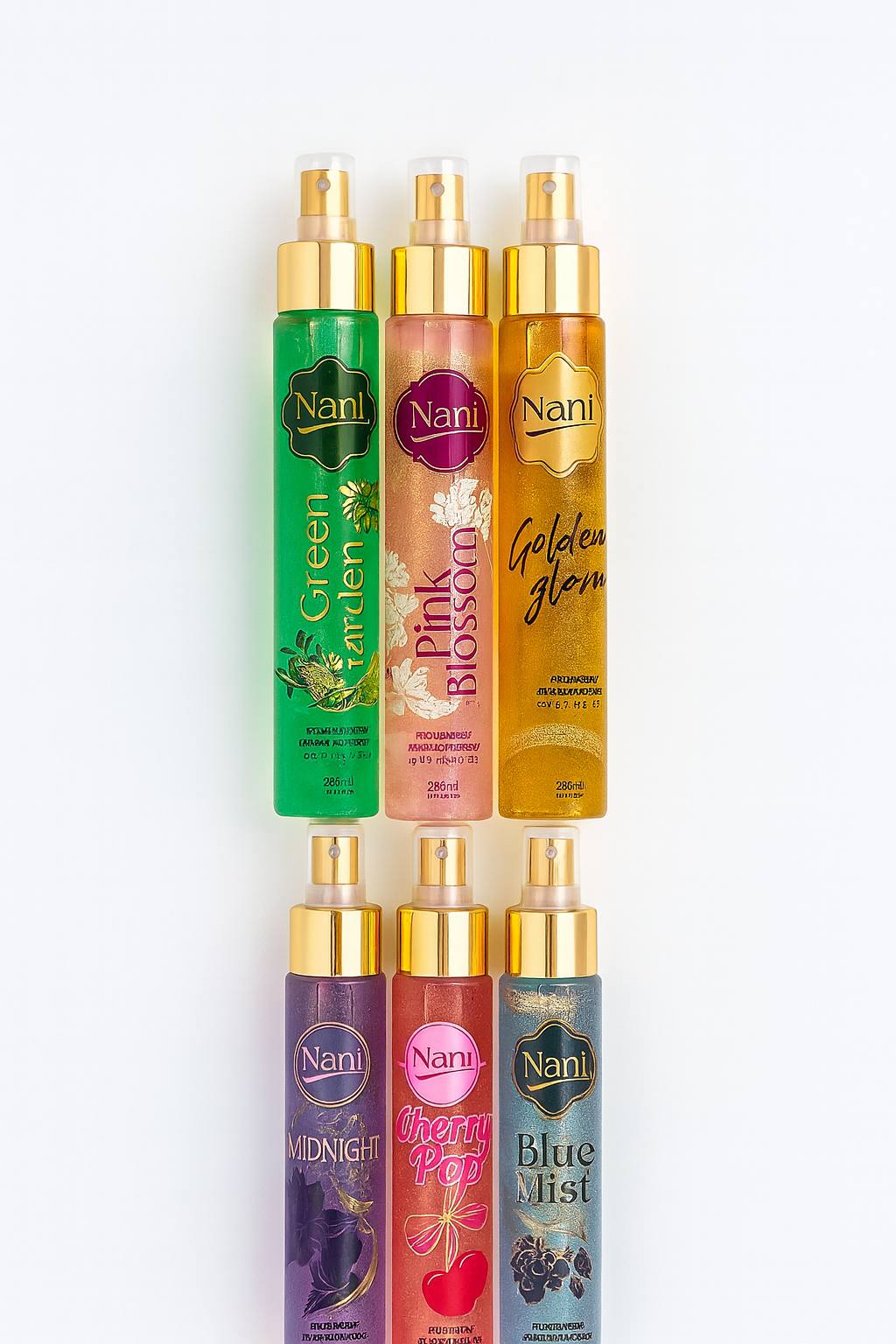 Nani acque profumate per il corpo con effetto glitterato