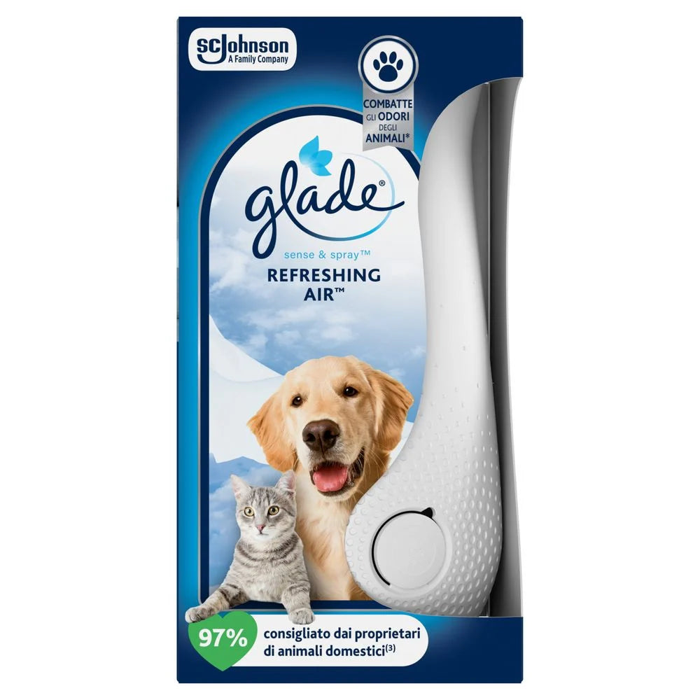 GLADE PET SENSE & SPRAY AUTOMATIC BASE+RIC.REFRESHING AIR 18ML