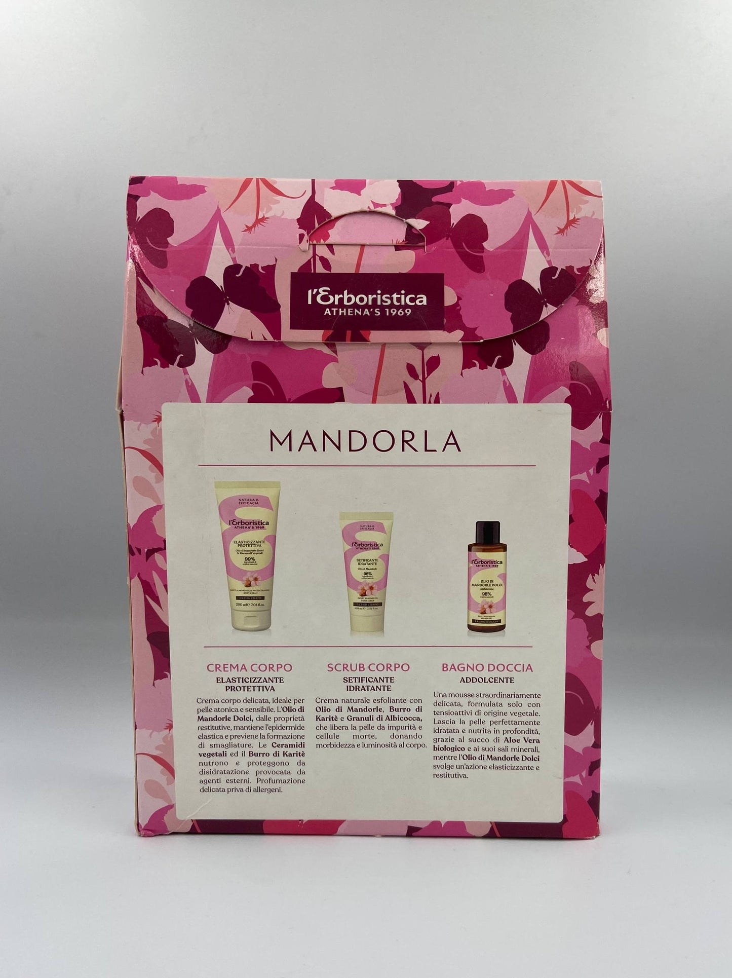 L'Erboristica Mandorla, Kit BagnoDoccia, Crema Corpo e Scrub Corpo, Idea Regalo