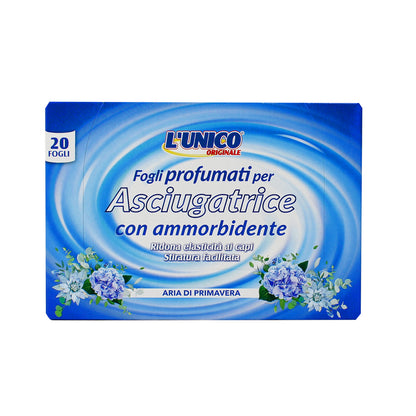 L'unico Panno Asciugatrice Fogli Profumati Con ammorbidente 120 fogli