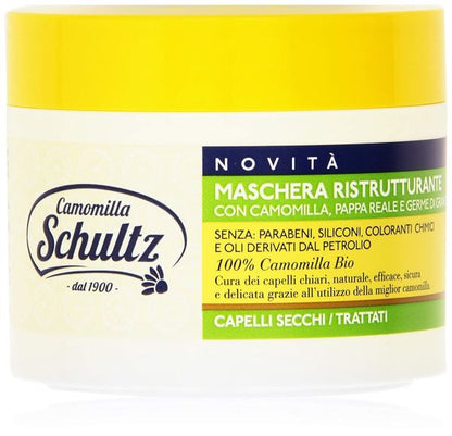 Schultz - linea trattamento cappelli,Shampoo, Balsamo, Lozioni Ultra delicato, 100% Camomilla Bio