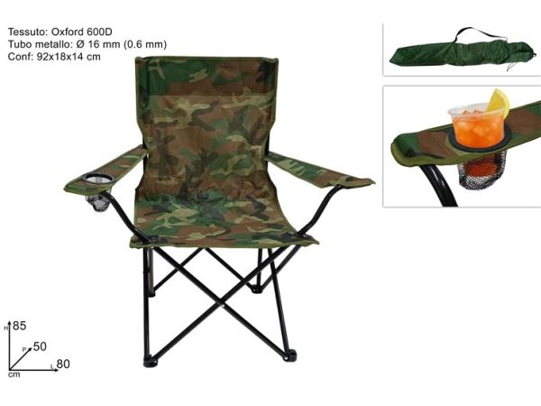 SEDIA CAMPING PIEGHEVOLE MIMETICA