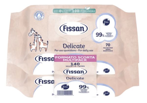 FISSAN SALVIETTINE DELICATE 140pz BIPACCO (2X70PZ)