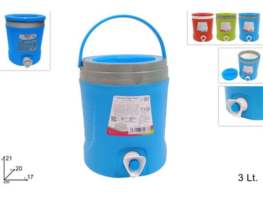 Dispener temico 3l con maniglia e rubinetto per bevande calde o fredde, in colori assortiti -21x17 cm