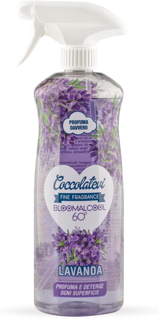 COCCOLATEVI LAVANDA Bloomalcool 60° 750 ml, Detergente Multiuso Profumato, Deterge e Profuma, Ideale per Cucina, Bagno e Superfici Dure, Senza Risciacquo