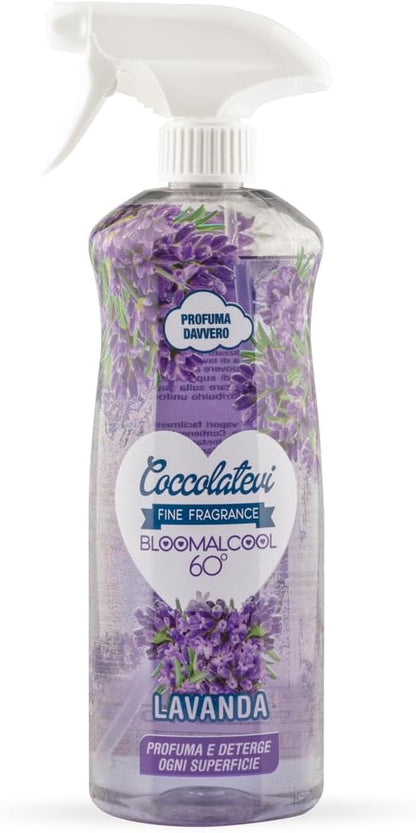 COCCOLATEVI LAVANDA Bloomalcool 60° 750 ml, Detergente Multiuso Profumato, Deterge e Profuma, Ideale per Cucina, Bagno e Superfici Dure, Senza Risciacquo