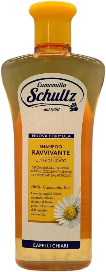 Schultz - linea trattamento cappelli,Shampoo, Balsamo, Lozioni Ultra delicato, 100% Camomilla Bio