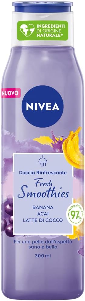 NIVEA Doccia Rinfrescante Fresh Smoothies Acai & Banana 300 ml,