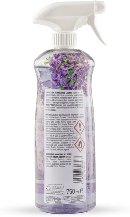 COCCOLATEVI LAVANDA Bloomalcool 60° 750 ml, Detergente Multiuso Profumato, Deterge e Profuma, Ideale per Cucina, Bagno e Superfici Dure, Senza Risciacquo