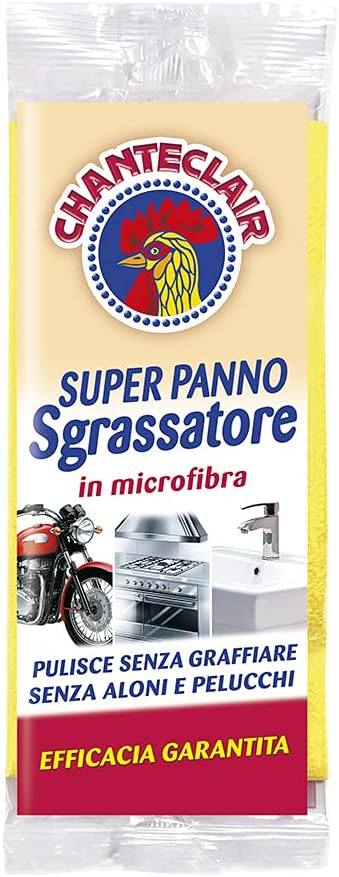 Chanteclair - Super Panno Sgrassatore in Microfibra, Pulisce senza Graffiare , Zero Aloni e Pelucchi - Confezione da 6 Panni