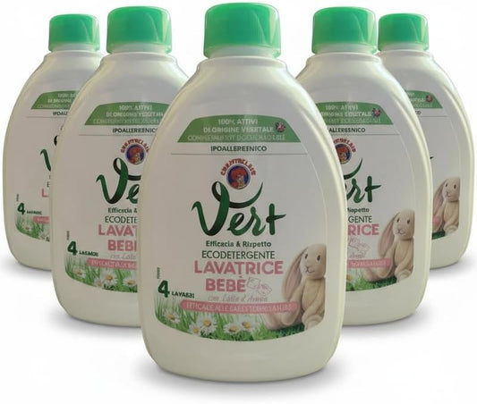 Vert Detersivo liquido Lavatrice Bebè con Latte d'AvenaConfezione da 6 x 204ml
