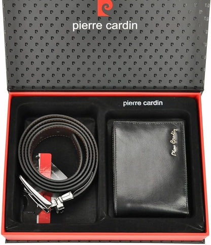 Box portafoglio e cintura in vera pelle Pierre Cardin