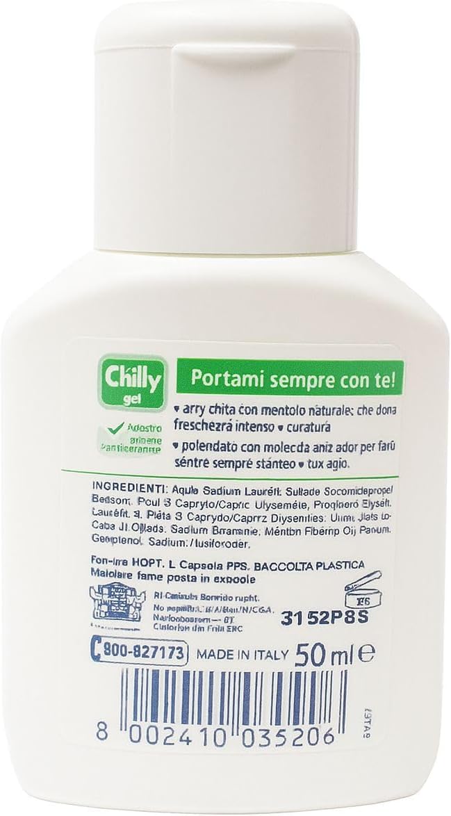 Chilly DETERGENTE INTIMO GEL Freschezza Naturale a Lungo 50 ml Formato Viaggio