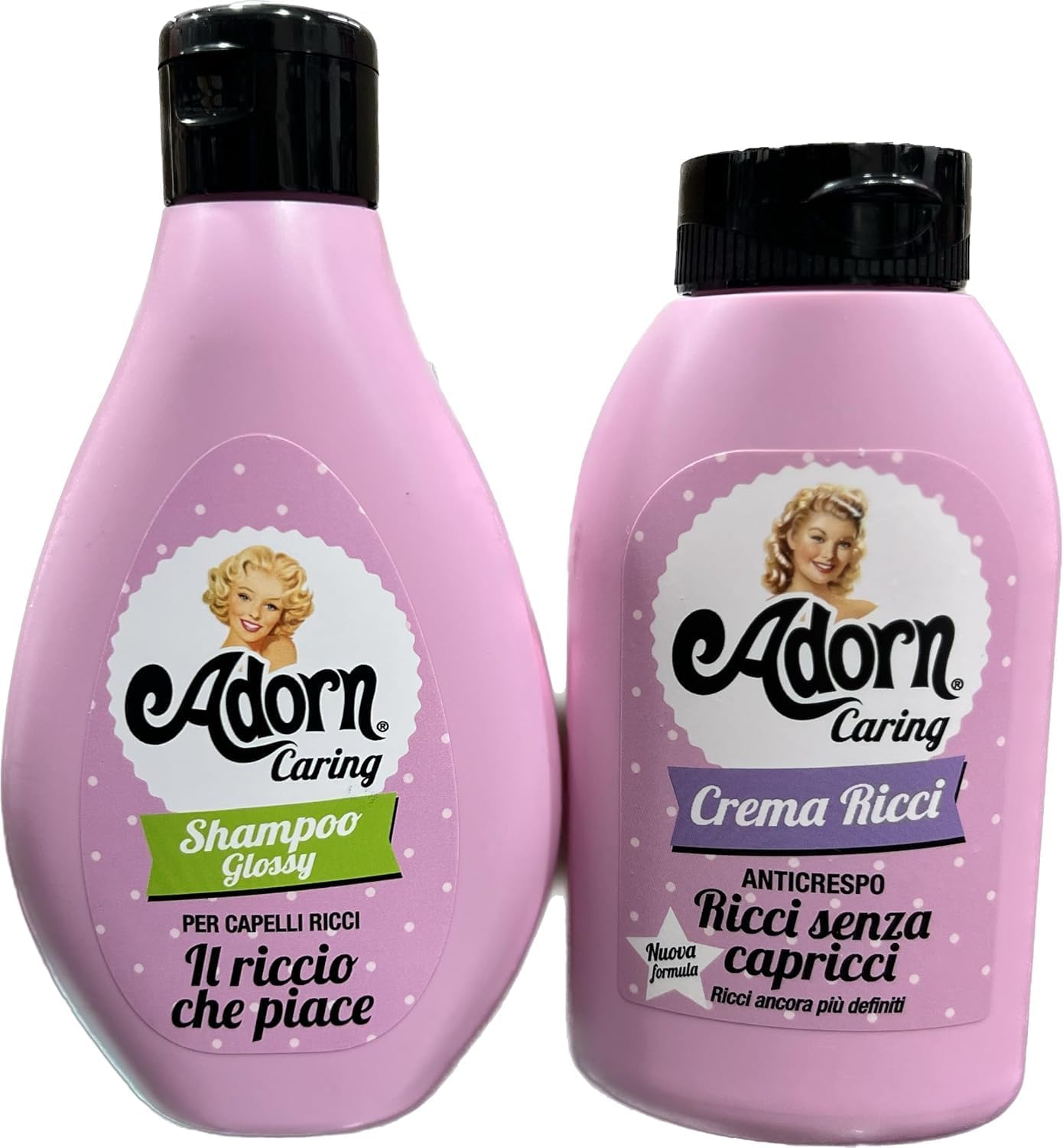 ADORN set BASIC capelli ricci SHAMPOO GLOSSY + CREMA RICCI per ricci perfetti e definiti senza capricci