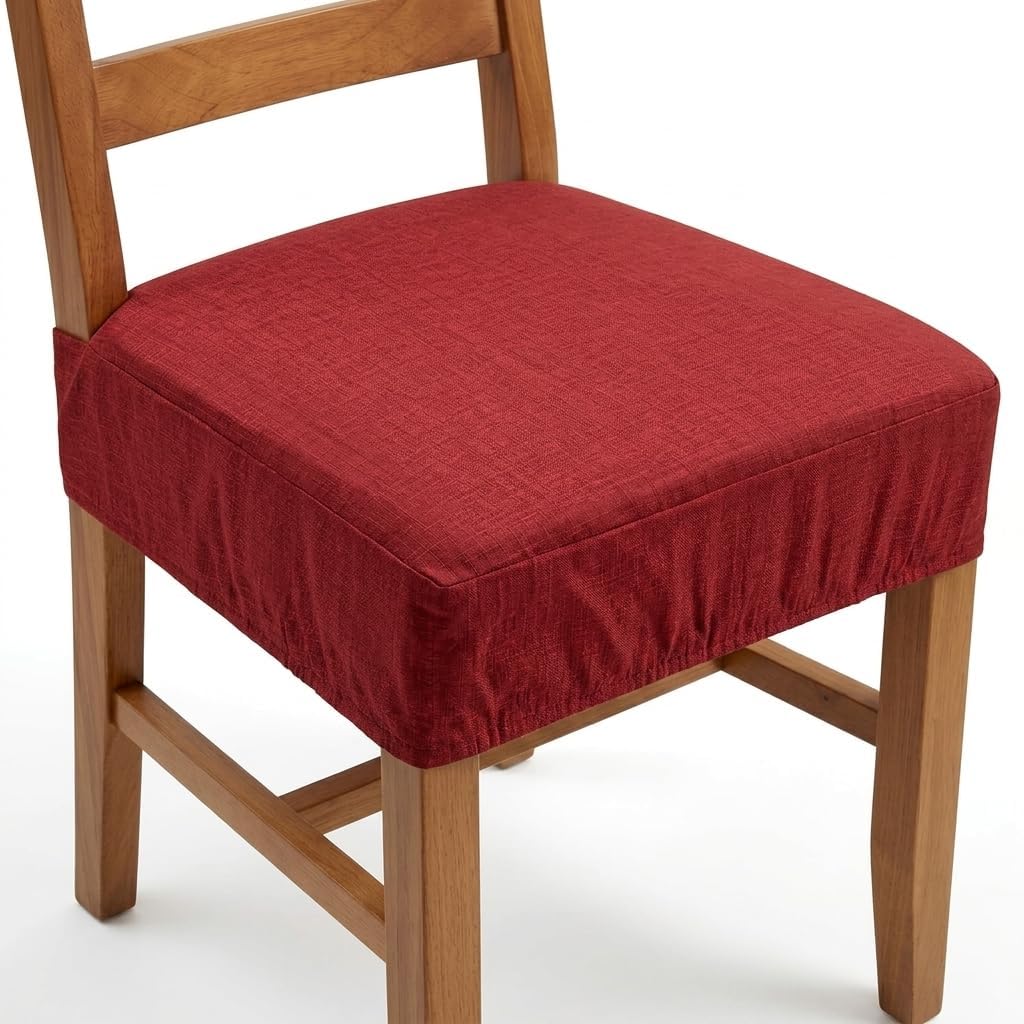 4 Cuscini Sedia 40x40 Imbottiti, Cotone e Poliestere, Comfort 5 cm, con Elastico Perimetrale e Fascia 12 cm, Antiscivolo Marca: imi shop