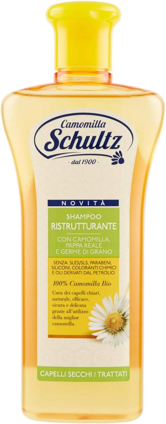 Schultz - linea trattamento cappelli,Shampoo, Balsamo, Lozioni Ultra delicato, 100% Camomilla Bio