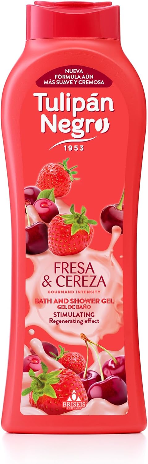 Tulipan nero, gel da bagno fresa e cereza, morbido idrato, 650 ml