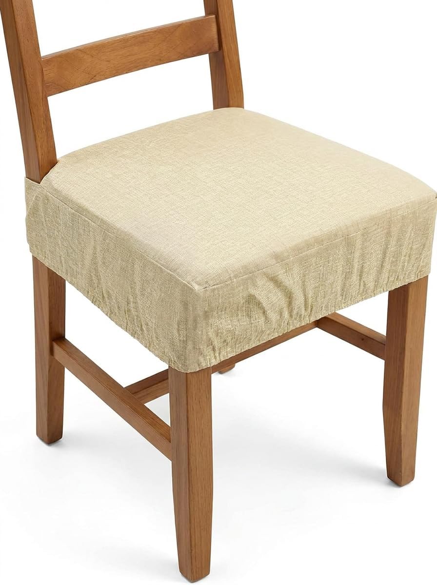 4 Cuscini Sedia 40x40 Imbottiti, Cotone e Poliestere, Comfort 5 cm, con Elastico Perimetrale e Fascia 12 cm, Antiscivolo Marca: imi shop