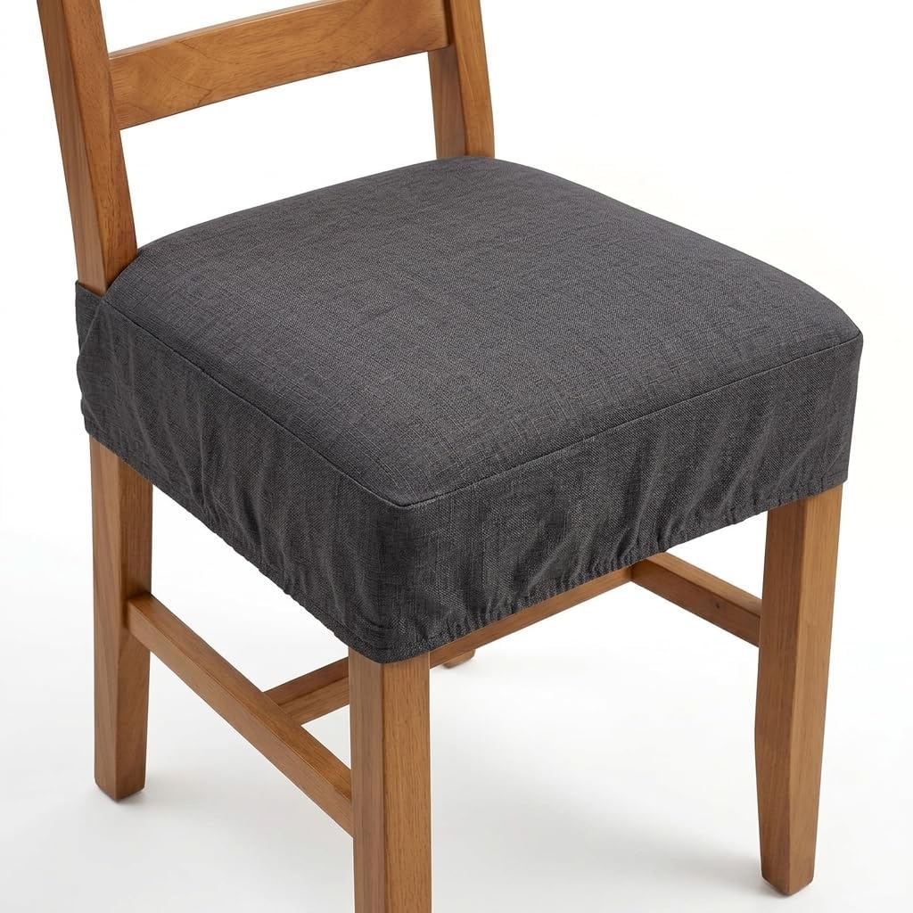 4 Cuscini Sedia 40x40 Imbottiti, Cotone e Poliestere, Comfort 5 cm, con Elastico Perimetrale e Fascia 12 cm, Antiscivolo Marca: imi shop