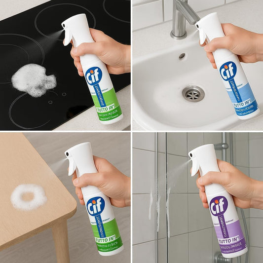 Cif Infinite Clean - Detergente spray alla lavanda e all'eucalipto All in One con tecnologia probiotici per una pulizia a lunga durata* 280 ml