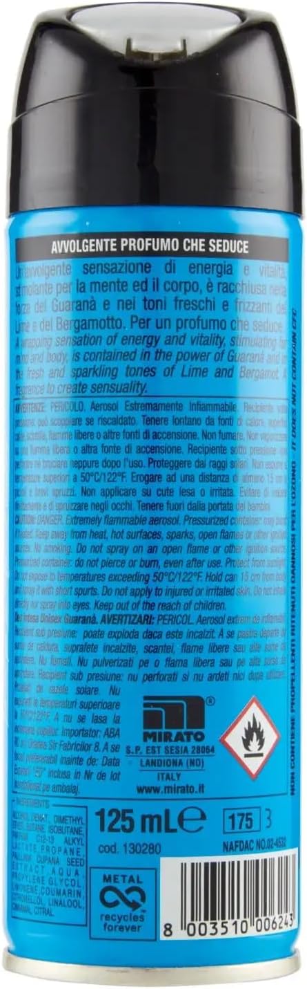 Intesa sex Guarana deodorante spray unisex 125ml - 4 pezzi