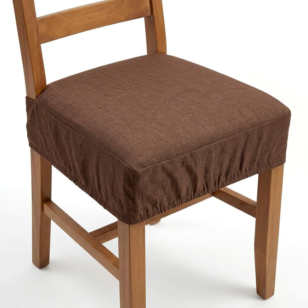 4 Cuscini Sedia 40x40 Imbottiti, Cotone e Poliestere, Comfort 5 cm, con Elastico Perimetrale e Fascia 12 cm, Antiscivolo Marca: imi shop