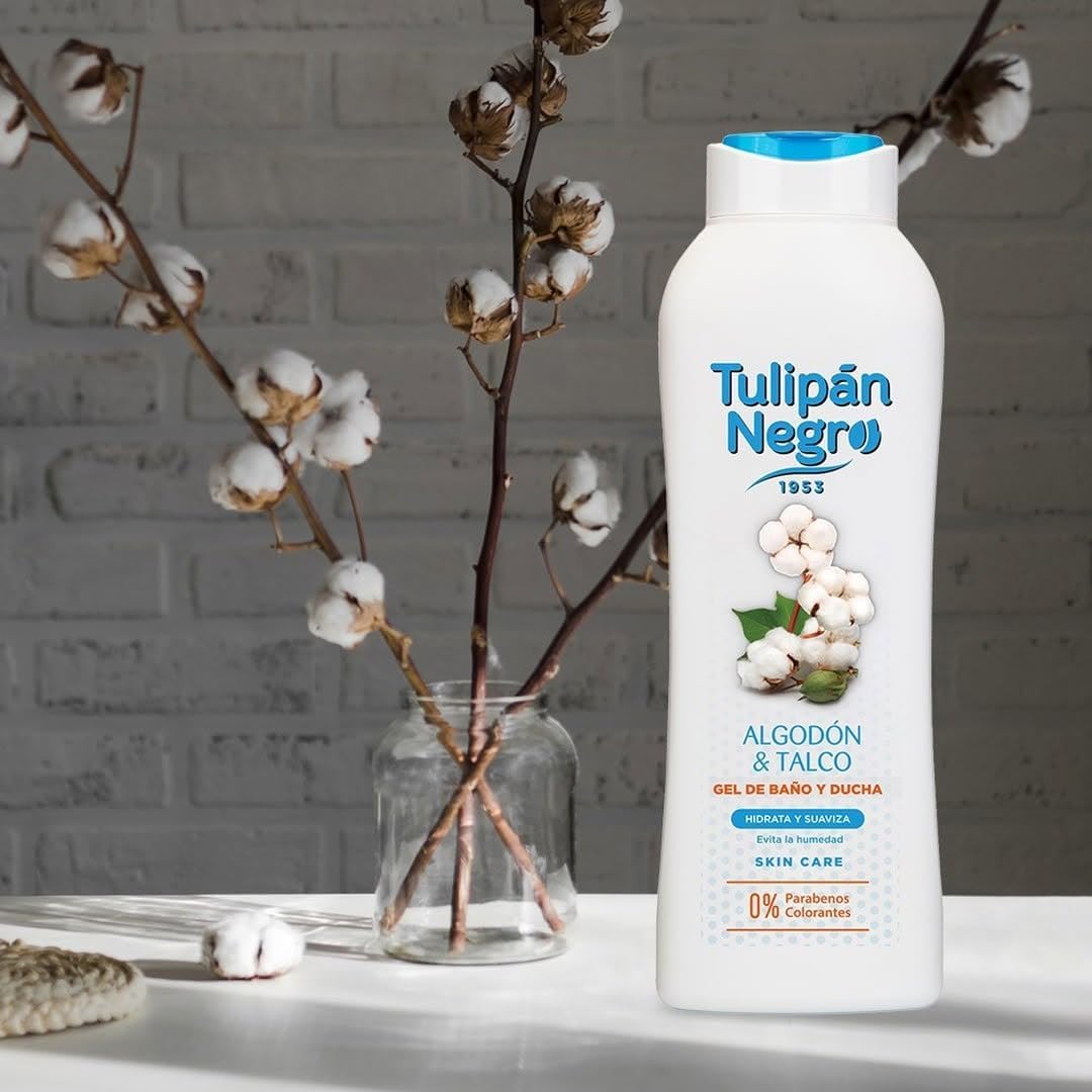 Tulipan nero, gel da bagno algodon e cotone, morbido idrato, 650 ml