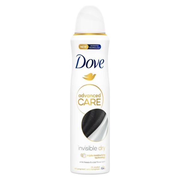 DOVE DEO SPRAY 150ML ADVANCED INVISIBLE DRY