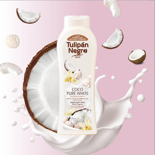 Tulipan nero, gel da bagno coco pure white, morbido idrato, 650 ml