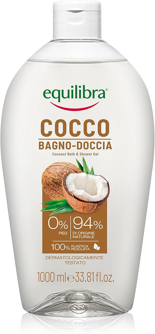 Equilibra Corpo, Cocco Bagno-Doccia, Bagno-Doccia Cocco Delicato ad Azione Detergente e Nutriente