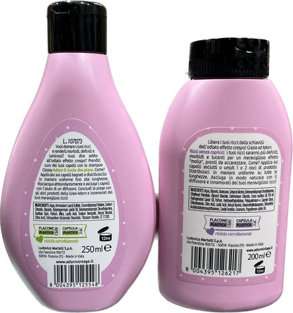 ADORN set BASIC capelli ricci SHAMPOO GLOSSY + CREMA RICCI per ricci perfetti e definiti senza capricci