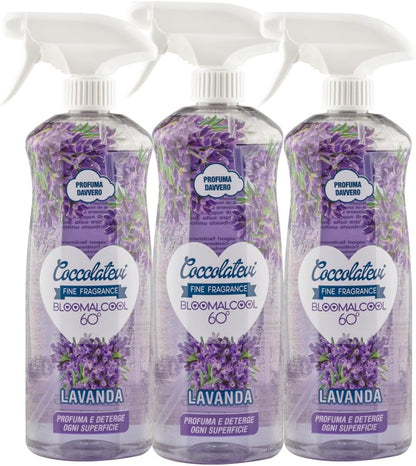 COCCOLATEVI LAVANDA Bloomalcool 60° 750 ml, Detergente Multiuso Profumato, Deterge e Profuma, Ideale per Cucina, Bagno e Superfici Dure, Senza Risciacquo