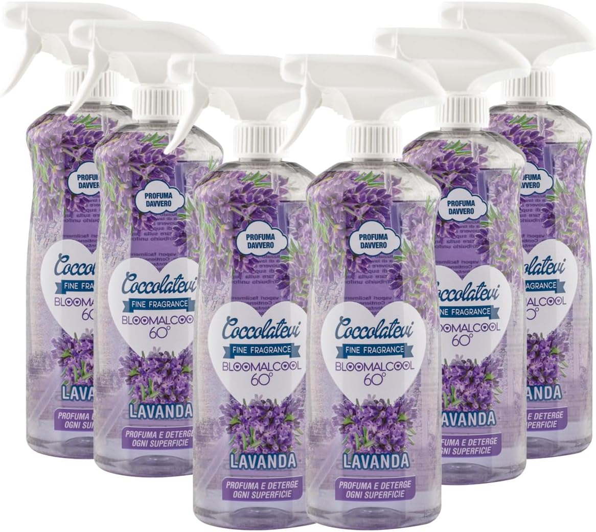 COCCOLATEVI LAVANDA Bloomalcool 60° 750 ml, Detergente Multiuso Profumato, Deterge e Profuma, Ideale per Cucina, Bagno e Superfici Dure, Senza Risciacquo