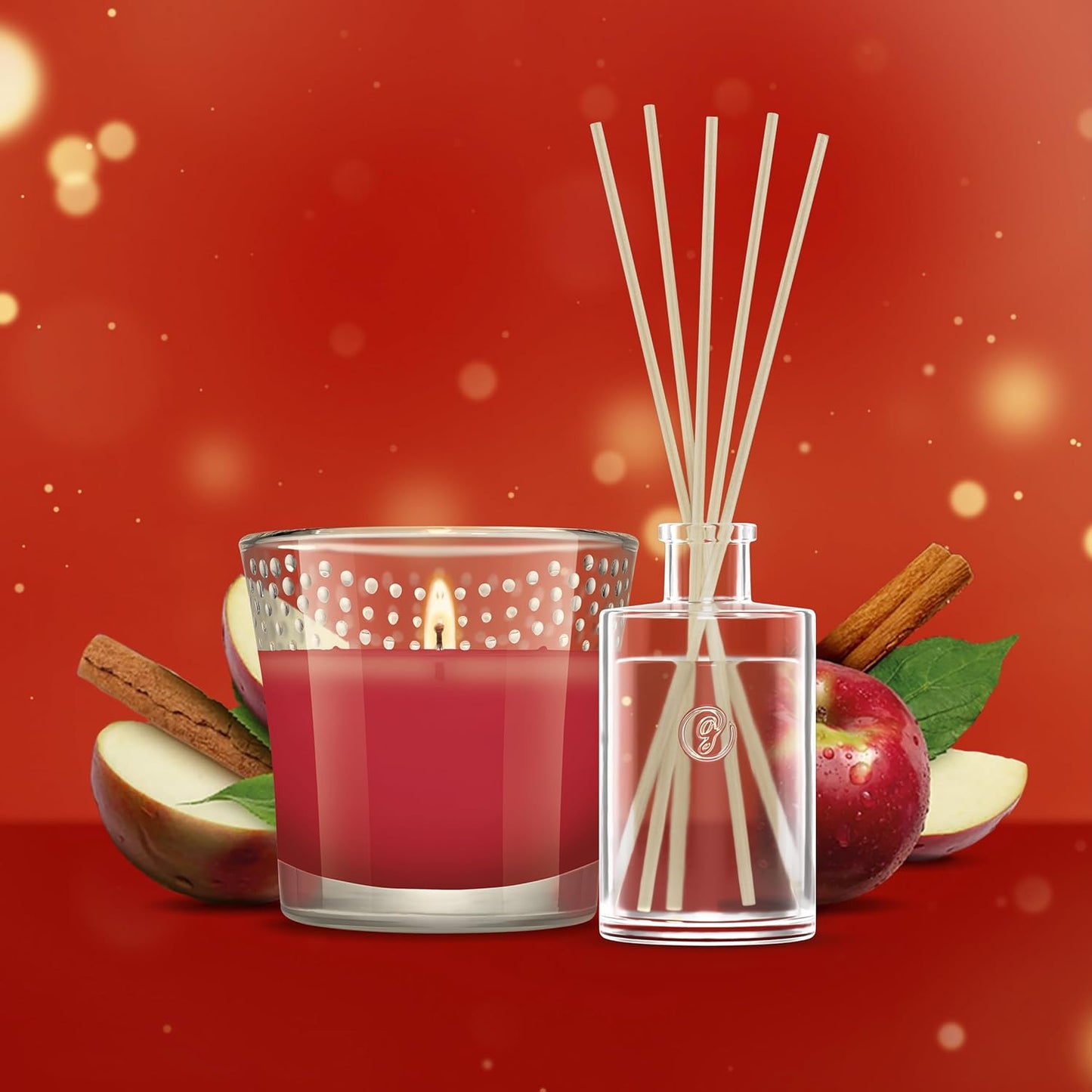 Glade Gift Box Bastoncini + Candela fragranza Warm Apple Pie