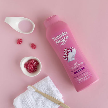 Tulipan nero, gel da bagno fresa e nata, morbido idrato, 650 ml