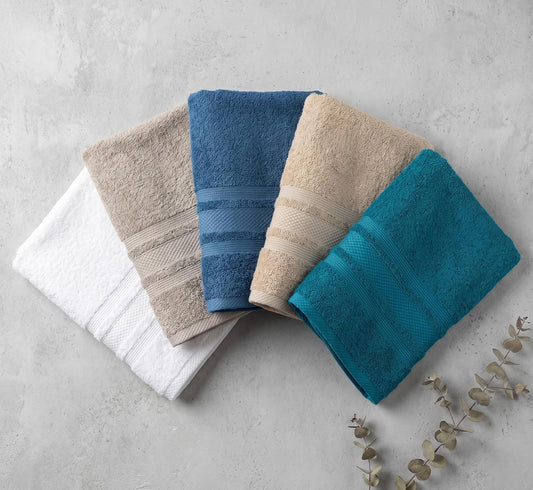 Set Asciugamani Bagno 3 Pezzi in 100% Cotone