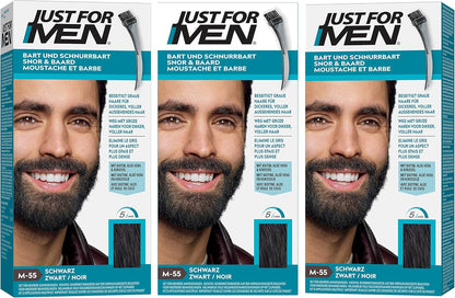 Just For Men Barba & Baffi, Tinta Per Barba Uomo, Tintura Senza Ammoniaca, Elimina I Peli Grigi, Con Pettine Applicatore