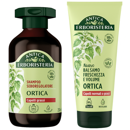 set Antica Erboristeria - Shampoo e balsamo all'Ortica