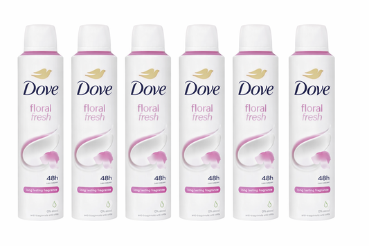 6x DOVE DEO SPRAY 200ML FLORAL FRESH