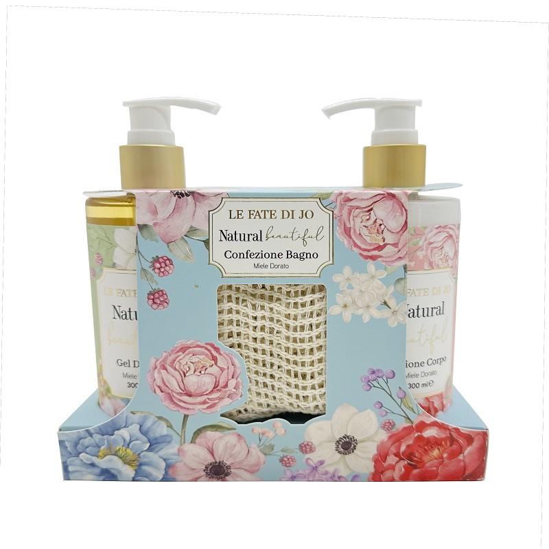 LE FATE DI JO NATURAL BEAUTIFUL COFF BAGNO MIELE 2PZ CON DOSATORI+SPUG
